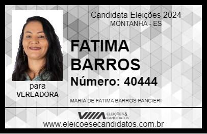 Candidato FATIMA BARROS 2024 - MONTANHA - Eleições