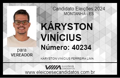 Candidato KÁRYSTON VINÍCIUS 2024 - MONTANHA - Eleições