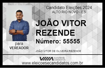 Candidato JOÃO VITOR REZENDE 2024 - ALTO RIO NOVO - Eleições