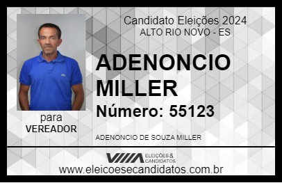 Candidato ADENONCIO MILLER 2024 - ALTO RIO NOVO - Eleições