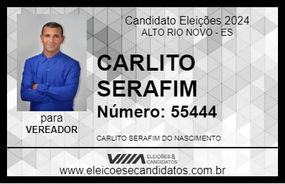 Candidato CARLITO SERAFIM 2024 - ALTO RIO NOVO - Eleições