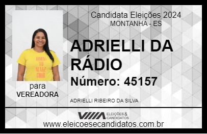 Candidato ADRIELLI DA RÁDIO 2024 - MONTANHA - Eleições