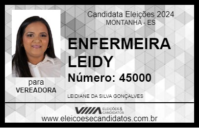 Candidato ENFERMEIRA LEIDY 2024 - MONTANHA - Eleições