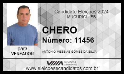 Candidato CHERO 2024 - MUCURICI - Eleições