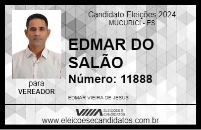 Candidato EDMAR DO SALÃO 2024 - MUCURICI - Eleições