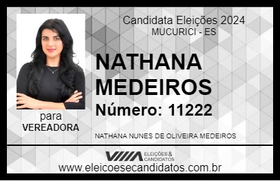 Candidato NATHANA MEDEIROS 2024 - MUCURICI - Eleições