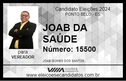 Candidato JOAB DA SAÚDE 2024 - PONTO BELO - Eleições