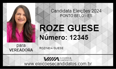 Candidato ROZE GUESE 2024 - PONTO BELO - Eleições