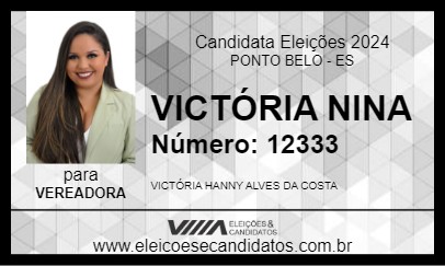 Candidato VICTÓRIA NINA 2024 - PONTO BELO - Eleições