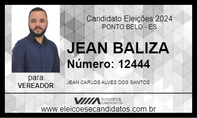 Candidato JEAN BALIZA 2024 - PONTO BELO - Eleições