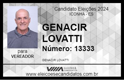 Candidato GENACIR LOVATTI 2024 - ICONHA - Eleições