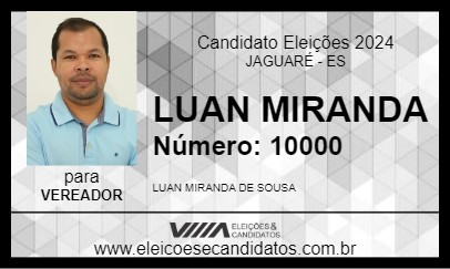 Candidato LUAN MIRANDA 2024 - JAGUARÉ - Eleições