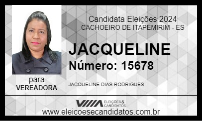 Candidato JACQUELINE 2024 - CACHOEIRO DE ITAPEMIRIM - Eleições