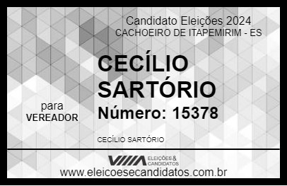 Candidato CECÍLIO SARTÓRIO 2024 - CACHOEIRO DE ITAPEMIRIM - Eleições