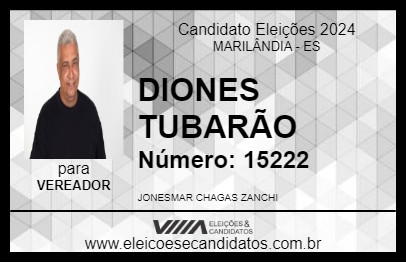 Candidato DIONES TUBARÃO 2024 - MARILÂNDIA - Eleições