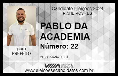 Candidato PABLO DA ACADEMIA 2024 - PINHEIROS - Eleições