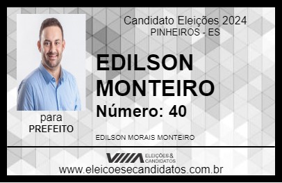 Candidato EDILSON MONTEIRO 2024 - PINHEIROS - Eleições