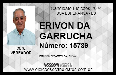 Candidato ERIVON DA GARRUCHA 2024 - BOA ESPERANÇA - Eleições