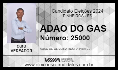 Candidato ADAO DO GAS 2024 - PINHEIROS - Eleições