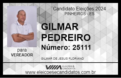 Candidato GILMAR PEDREIRO 2024 - PINHEIROS - Eleições