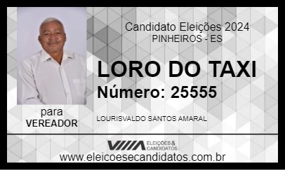 Candidato LORO DO TAXI 2024 - PINHEIROS - Eleições