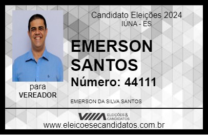 Candidato EMERSON SANTOS 2024 - IÚNA - Eleições