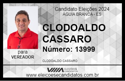 Candidato CLODOALDO CASSARO 2024 - ÁGUIA BRANCA - Eleições