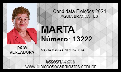 Candidato MARTA 2024 - ÁGUIA BRANCA - Eleições