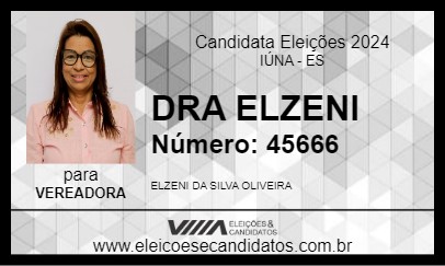 Candidato DRA ELZENI 2024 - IÚNA - Eleições