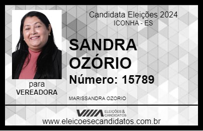 Candidato SANDRA OZÓRIO 2024 - ICONHA - Eleições