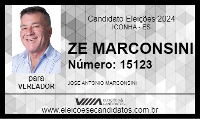 Candidato ZE MARCONSINI 2024 - ICONHA - Eleições