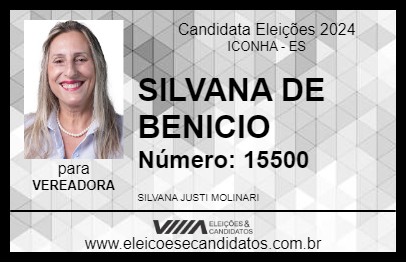 Candidato SILVANA DE BENICIO 2024 - ICONHA - Eleições