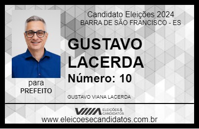 Candidato GUSTAVO LACERDA 2024 - BARRA DE SÃO FRANCISCO - Eleições