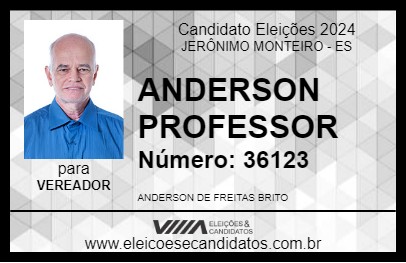 Candidato ANDERSON PROFESSOR  2024 - JERÔNIMO MONTEIRO - Eleições