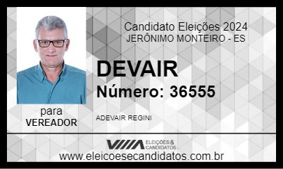 Candidato DEVAIR 2024 - JERÔNIMO MONTEIRO - Eleições