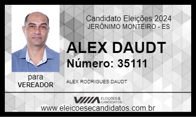 Candidato ALEX DAUDT 2024 - JERÔNIMO MONTEIRO - Eleições