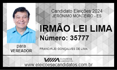 Candidato IRMÃO LEI LIMA 2024 - JERÔNIMO MONTEIRO - Eleições