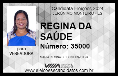 Candidato REGINA DA SAÚDE 2024 - JERÔNIMO MONTEIRO - Eleições