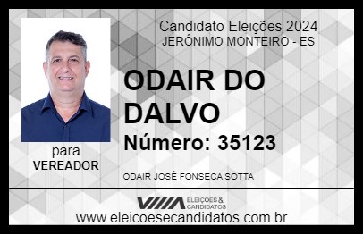 Candidato ODAIR DO DALVO 2024 - JERÔNIMO MONTEIRO - Eleições