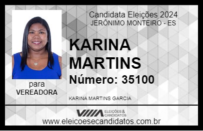 Candidato KARINA MARTINS 2024 - JERÔNIMO MONTEIRO - Eleições