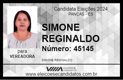 Candidato SIMONE REGINALDO 2024 - PANCAS - Eleições