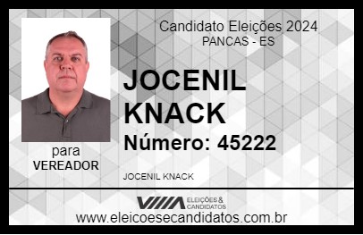 Candidato JOCENIL KNACK 2024 - PANCAS - Eleições