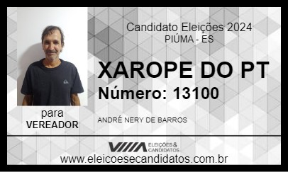 Candidato XAROPE DO PT 2024 - PIÚMA - Eleições