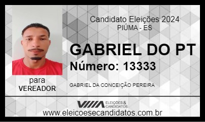 Candidato GABRIEL DO PT 2024 - PIÚMA - Eleições