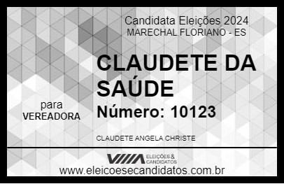 Candidato CLAUDETE DA SAÚDE 2024 - MARECHAL FLORIANO - Eleições