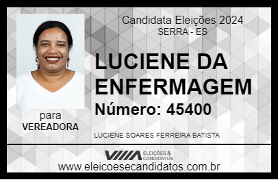 Candidato LUCIENE DA ENFERMAGEM 2024 - SERRA - Eleições