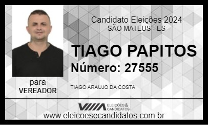 Candidato TIAGO PAPITOS 2024 - SÃO MATEUS - Eleições