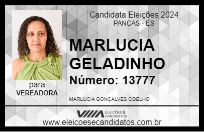 Candidato MARLUCIA GELADINHO 2024 - PANCAS - Eleições