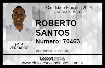 Candidato ROBERTO SANTOS 2024 - SÃO MATEUS - Eleições