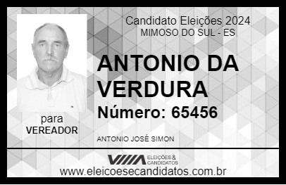 Candidato ANTONIO DA VERDURA 2024 - MIMOSO DO SUL - Eleições